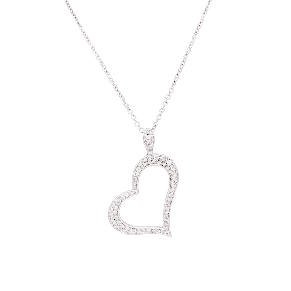 Piaget "Heart" necklace in white gold and diamonds.