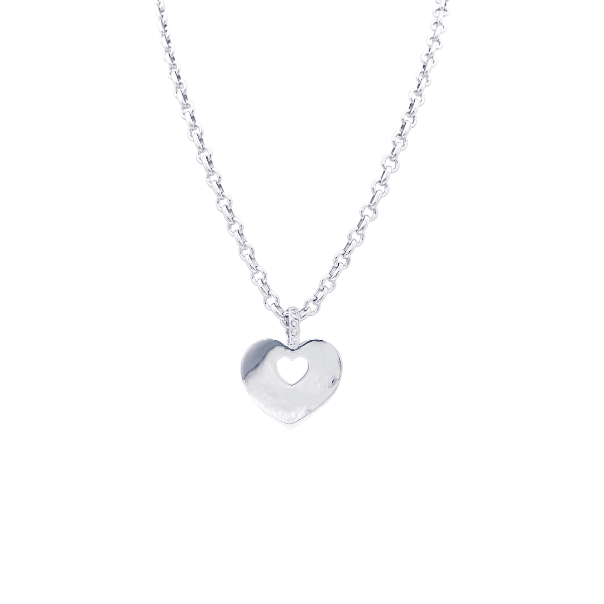 Collier Poiray "Coeur Secret" or blanc, diamants. - Maison Eloe