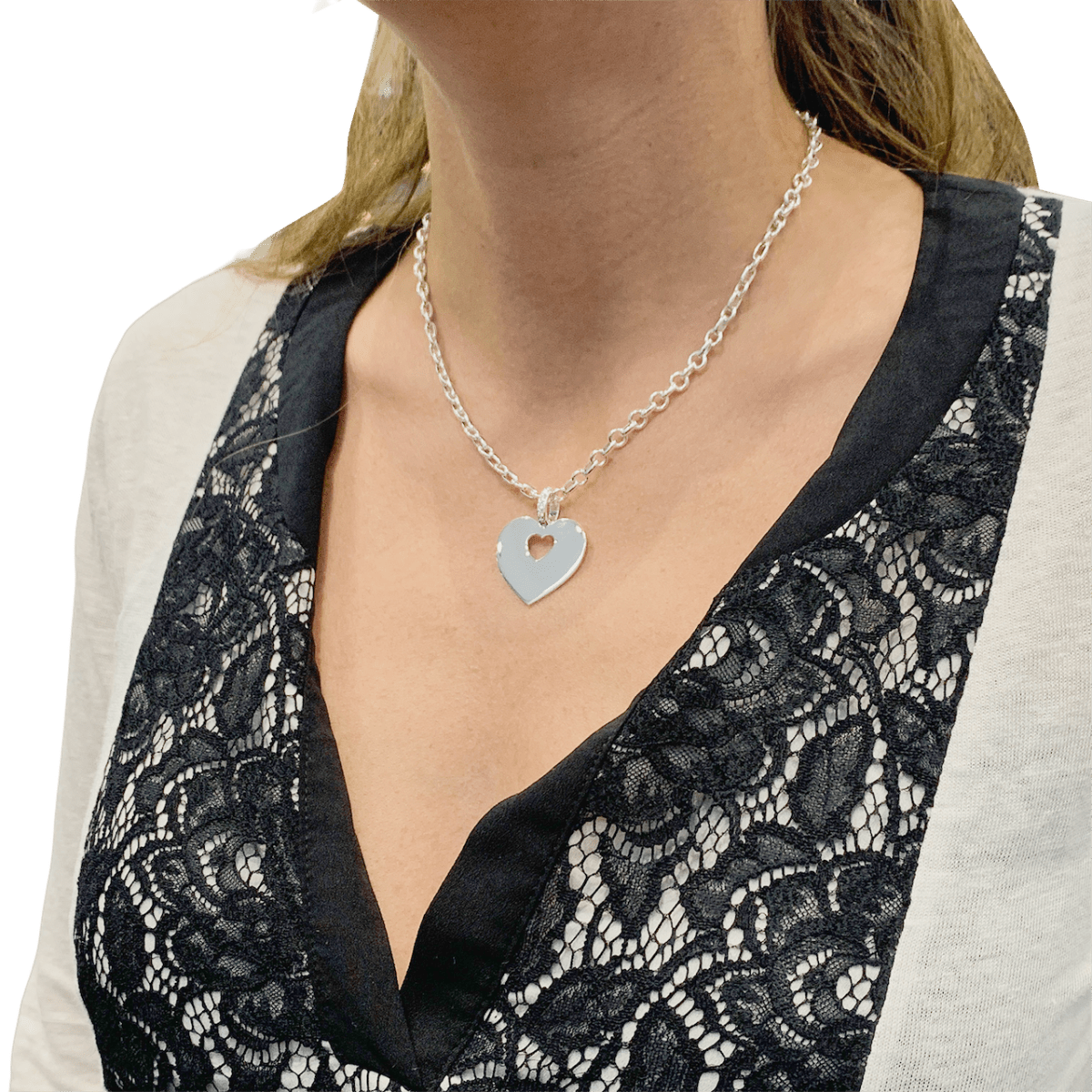 Collier Poiray "Coeur Secret" or blanc, diamants. - Maison Eloe