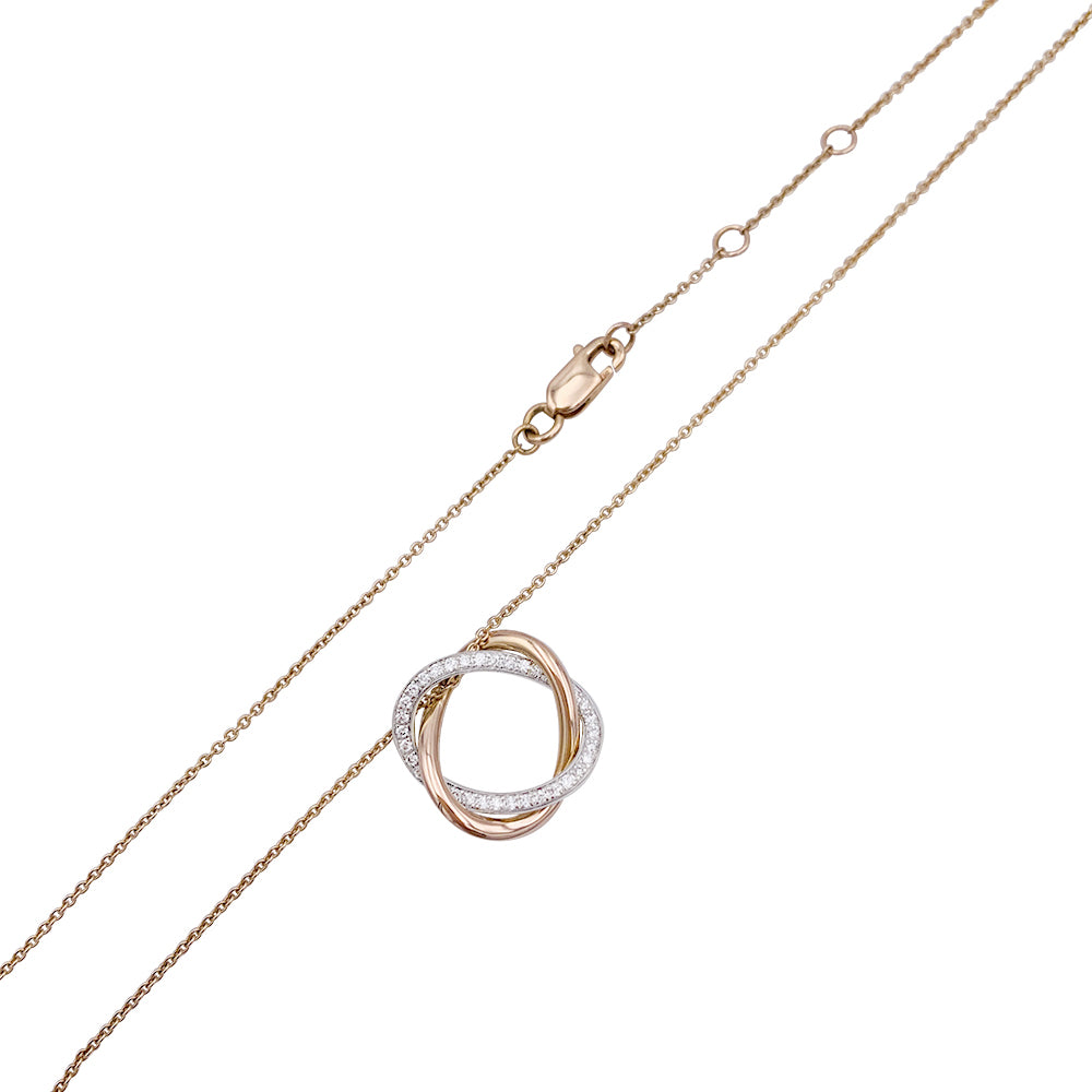 Poiray necklace, "Tresse", two golds and diamonds.