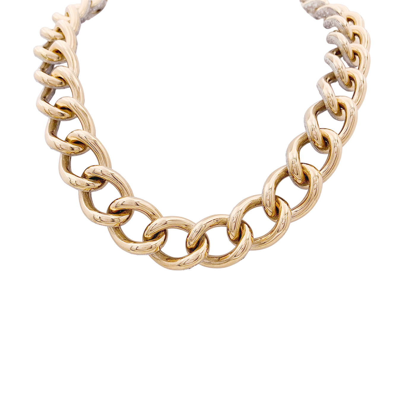 Pomellato necklace, "Catene", pink and white gold, diamonds.