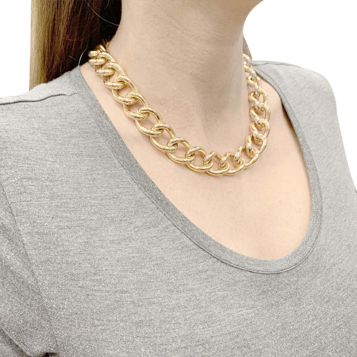 Collier Pomellato, "Catene", or rose et blanc, diamants. - Maison Eloe