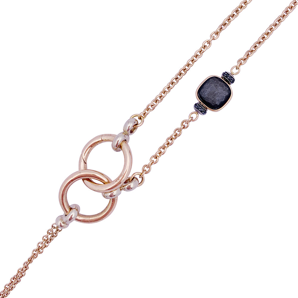 Pomellato necklace, "Nudo", rose gold, obsidians, black diamonds.