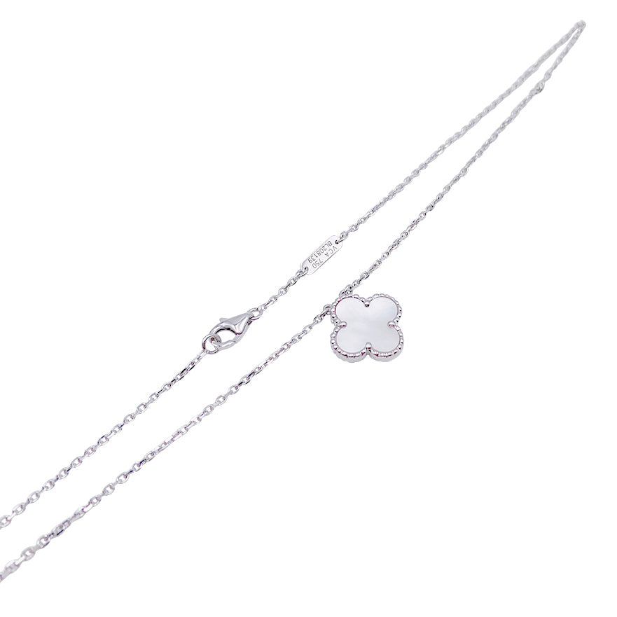 Van Cleef &amp; Arpels necklace, "Vintage Alhambra", in white gold, mother-of-pearl.