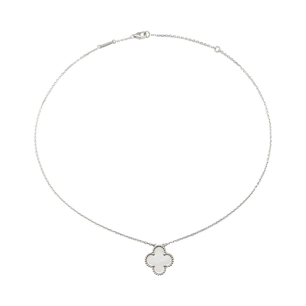 Van Cleef &amp; Arpels necklace, "Vintage Alhambra", in white gold, mother-of-pearl.