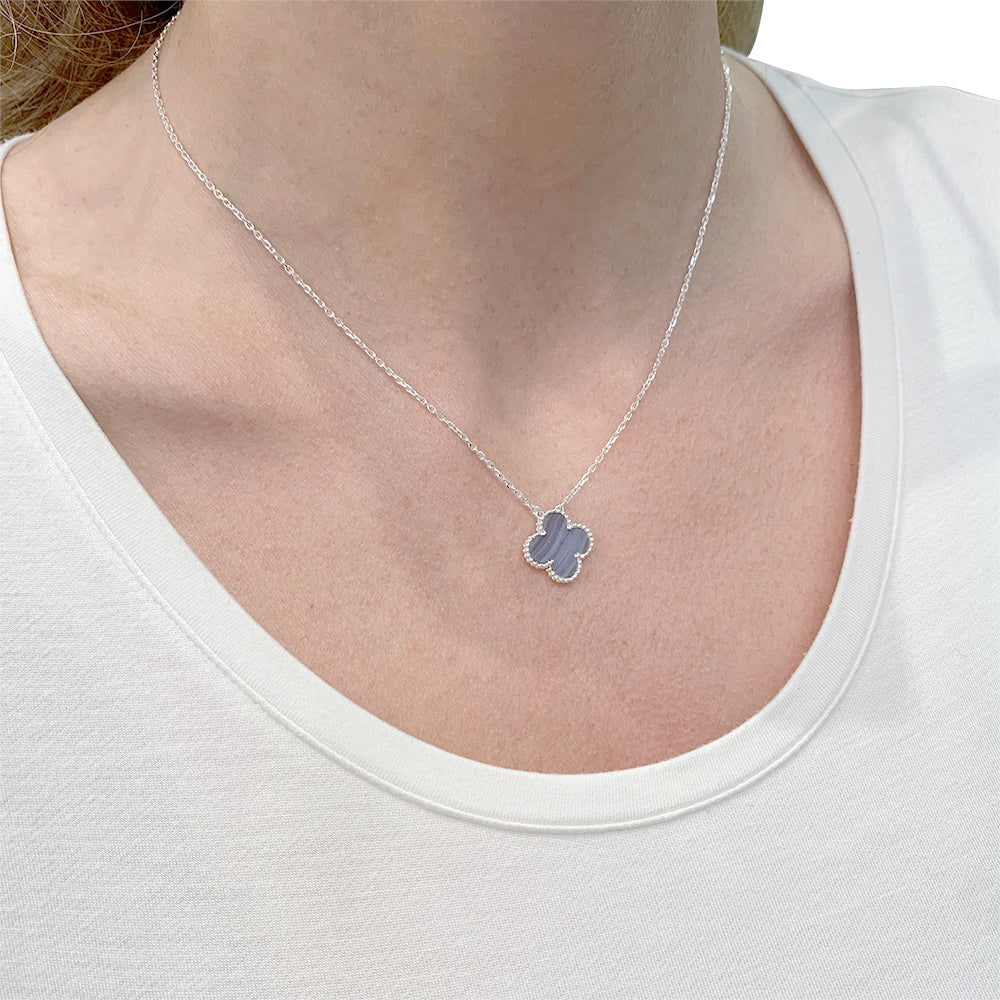 Van Cleef &amp; Arpels necklace, "Vintage Alhambra", white gold, chalcedony.
