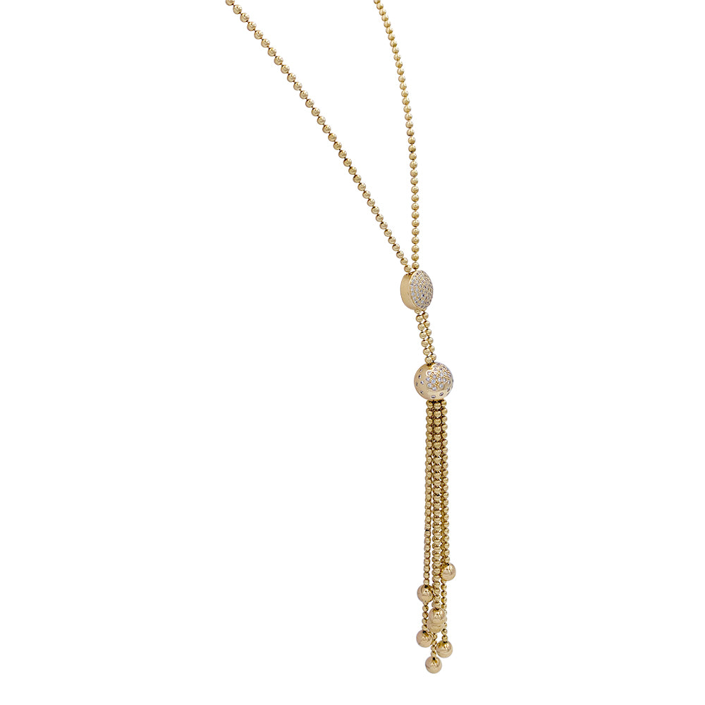 Cartier tie necklace, “Draperie de Décolleté”, yellow gold, diamonds.