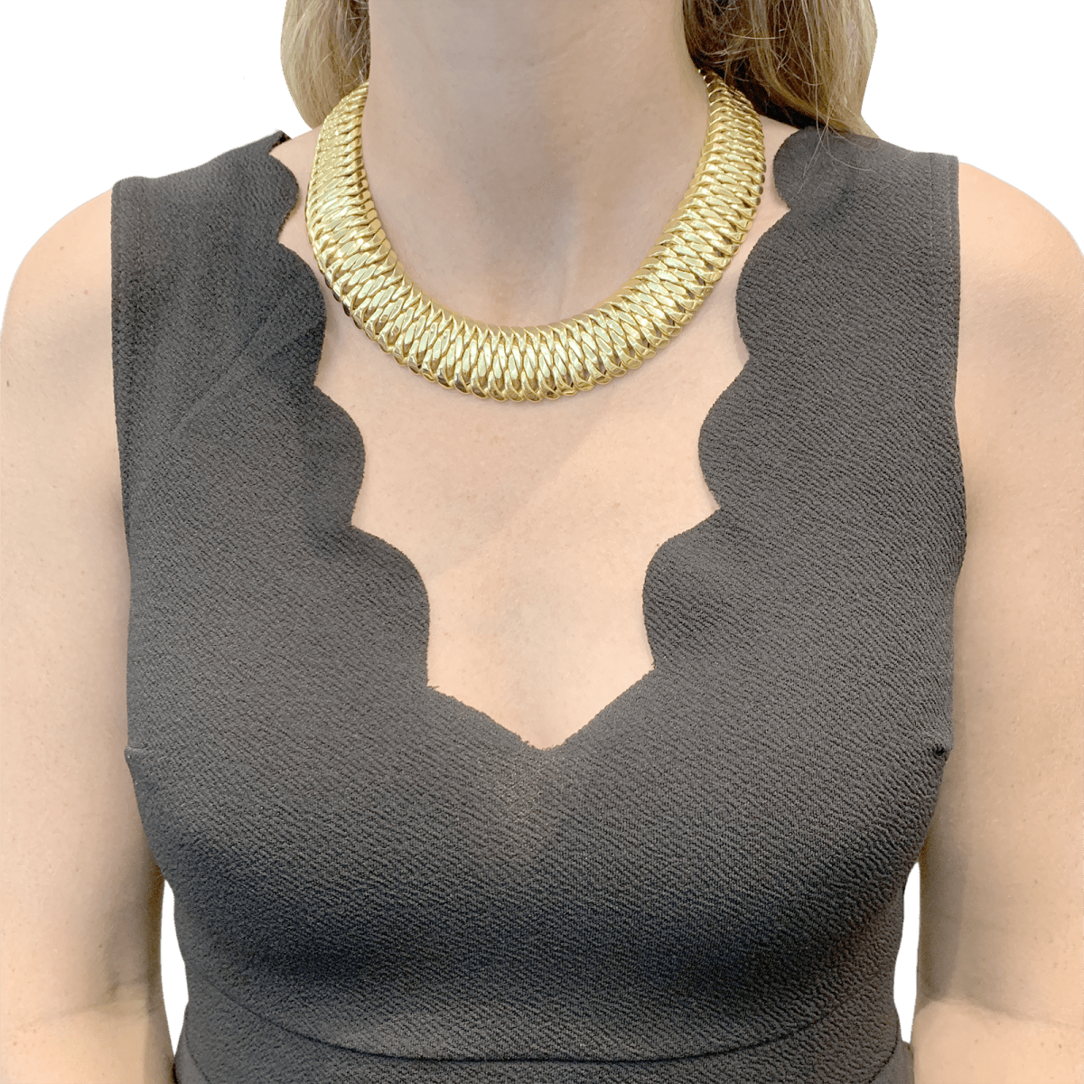 Collier en or jaune, maille américaine. - Maison Eloe