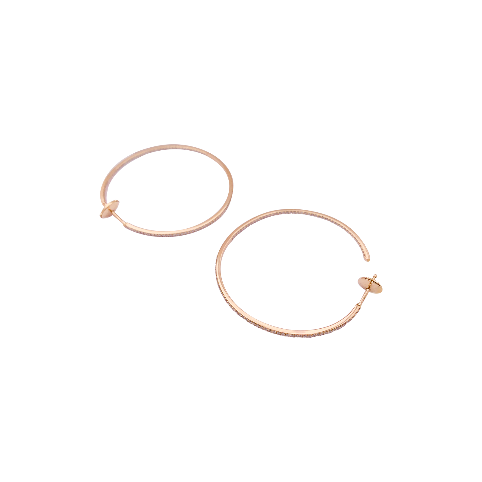 Messika "New Gatsby" hoop earrings in rose gold and diamonds.