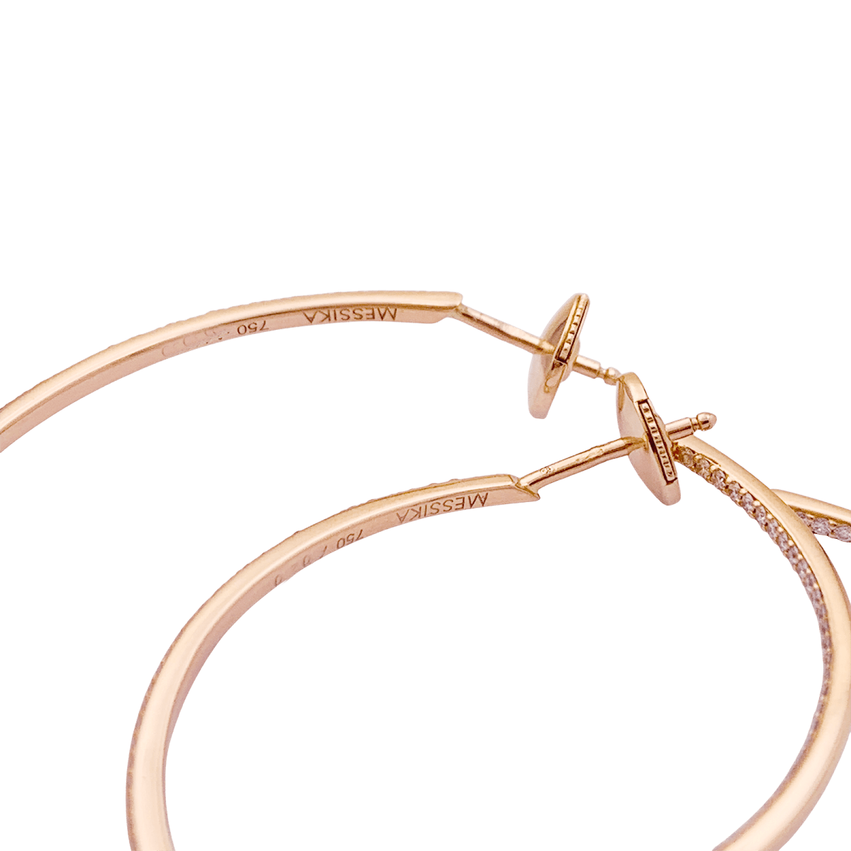 Créoles Messika "New Gatsby" or rose, diamants. - Maison Eloe