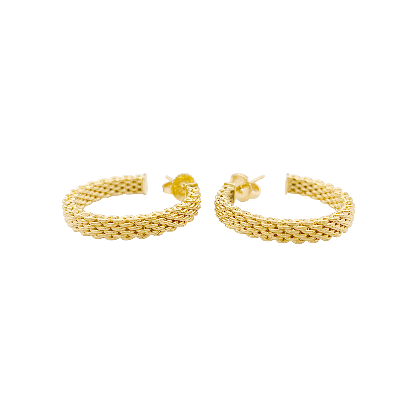Tiffany &amp; Co "Somerset" yellow gold hoop earrings.