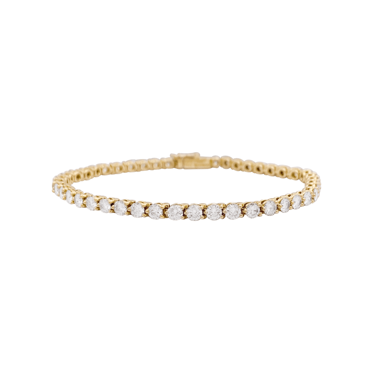 Bracelet Ligne tennis Cartier or jaune, diamants. - Maison Eloe