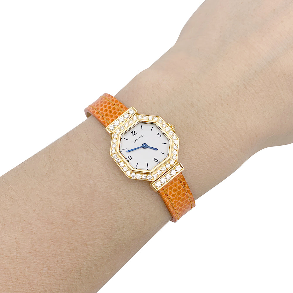 Cartier watch, "Andine", yellow gold, diamonds.