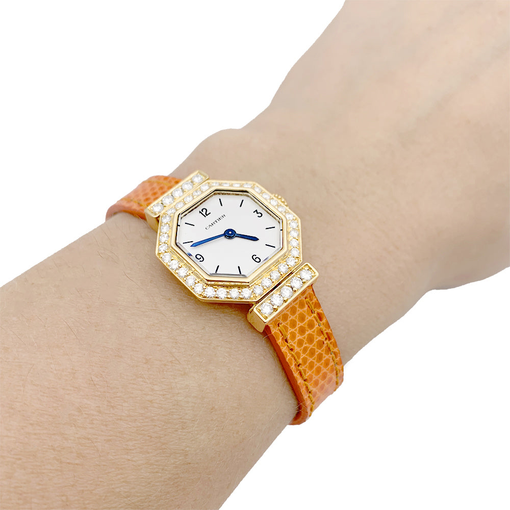 Cartier watch, "Andine", yellow gold, diamonds.