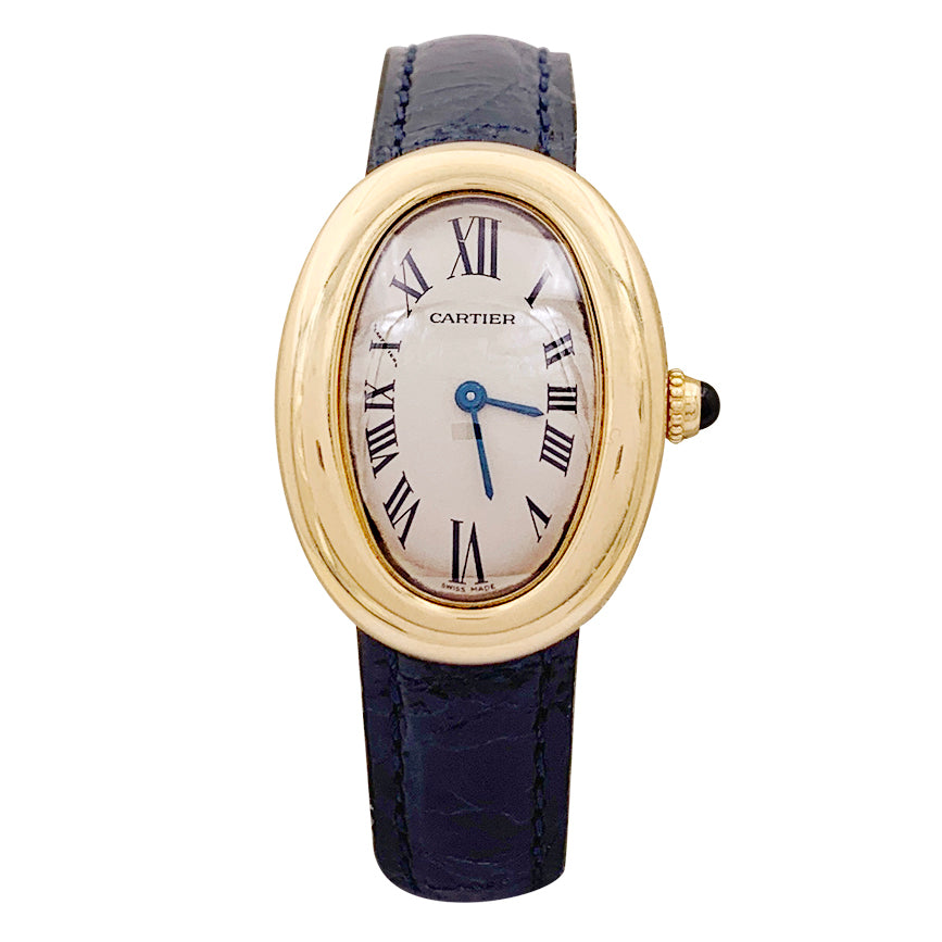 Cartier "Baignoire" watch in yellow gold.