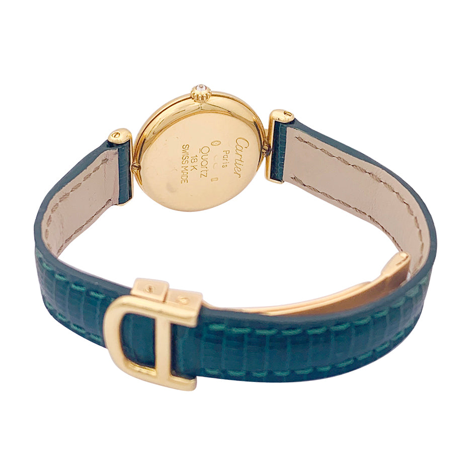 Cartier "Colisée" watch, yellow gold, diamonds, leather.