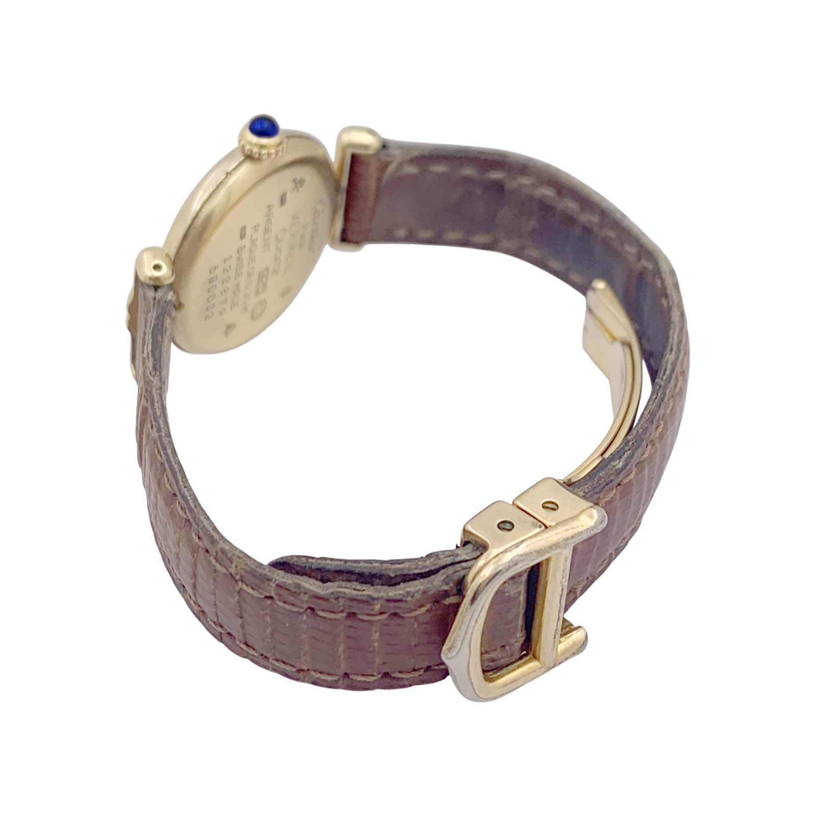 Cartier "Colisée Must" vermeil watch, leather.