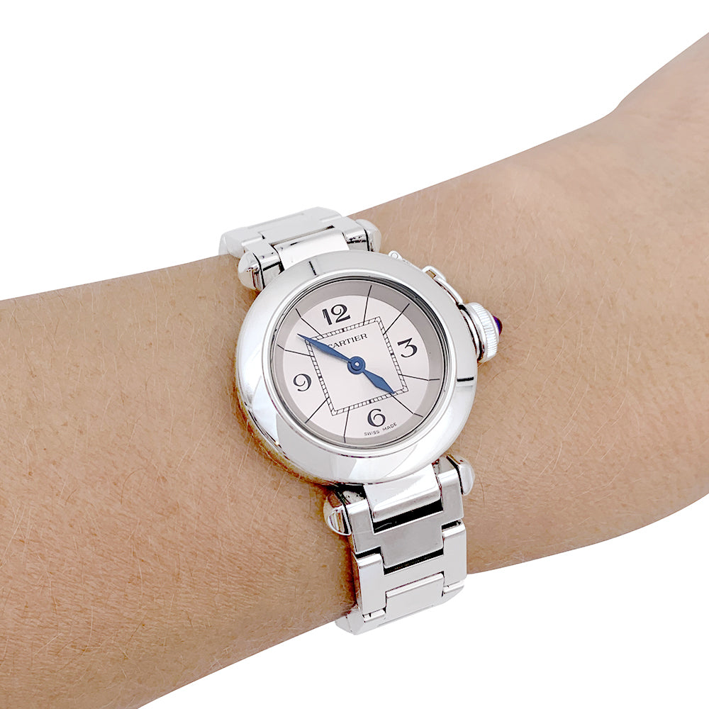 Cartier watch, "Miss Pasha", in steel.