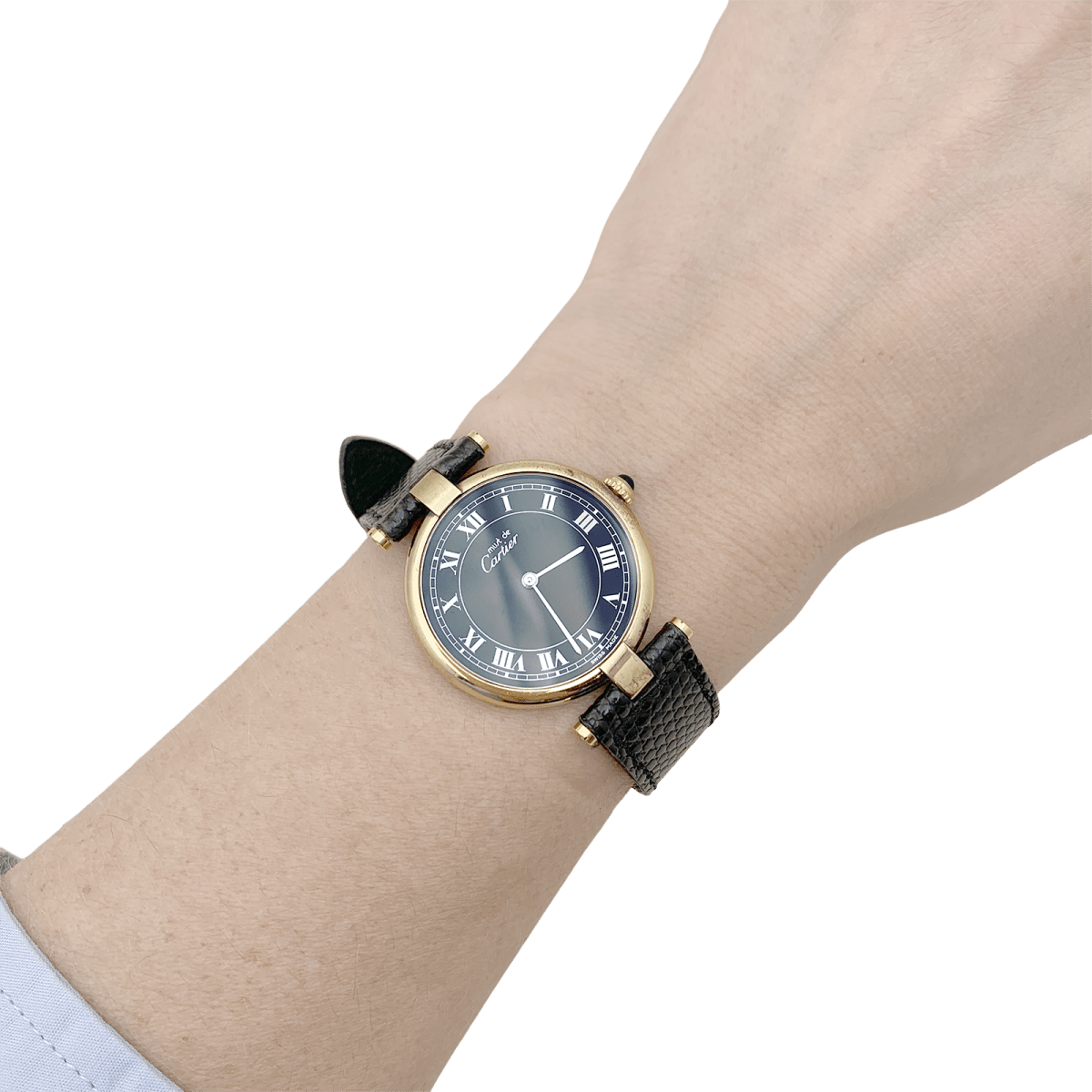 Montre Cartier "Must Vendôme" vermeil, cuir. - Maison Eloe