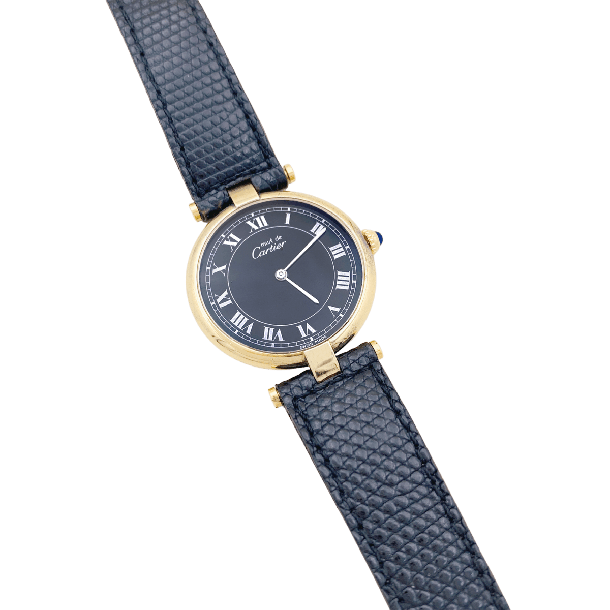 Montre Cartier "Must Vendôme" vermeil, cuir. - Maison Eloe