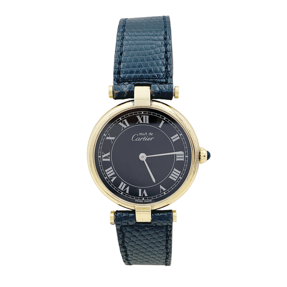 Montre Cartier "Must Vendôme" vermeil, cuir. - Maison Eloe