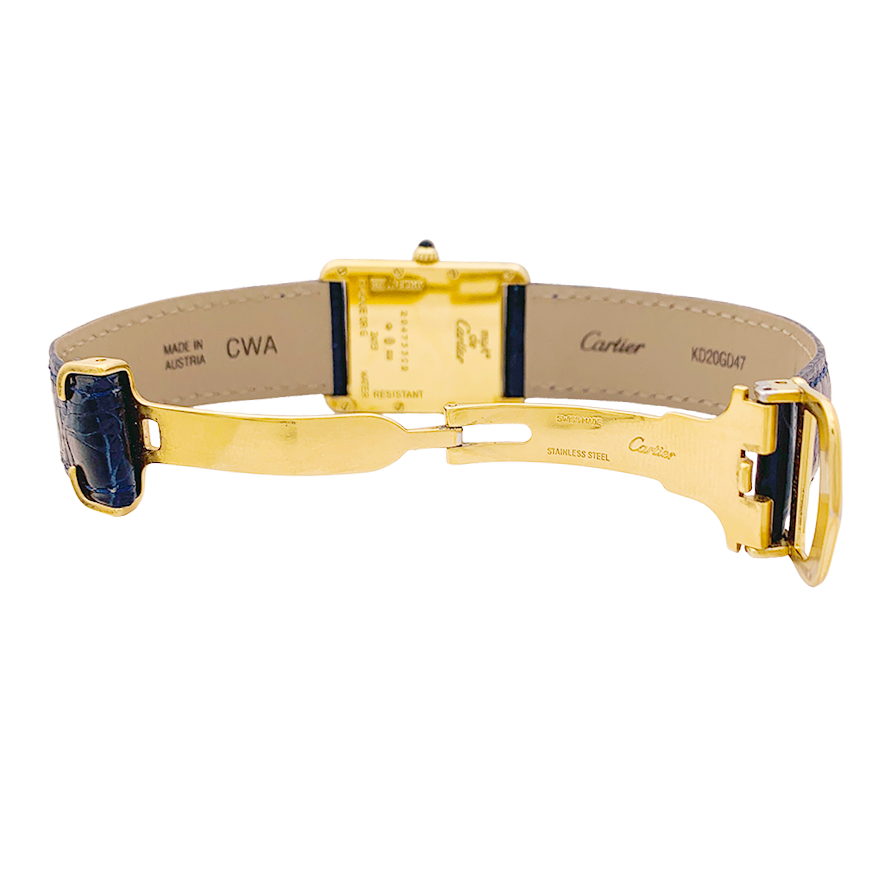 Cartier watch, "Must de Cartier", gold and silver plated, leather.