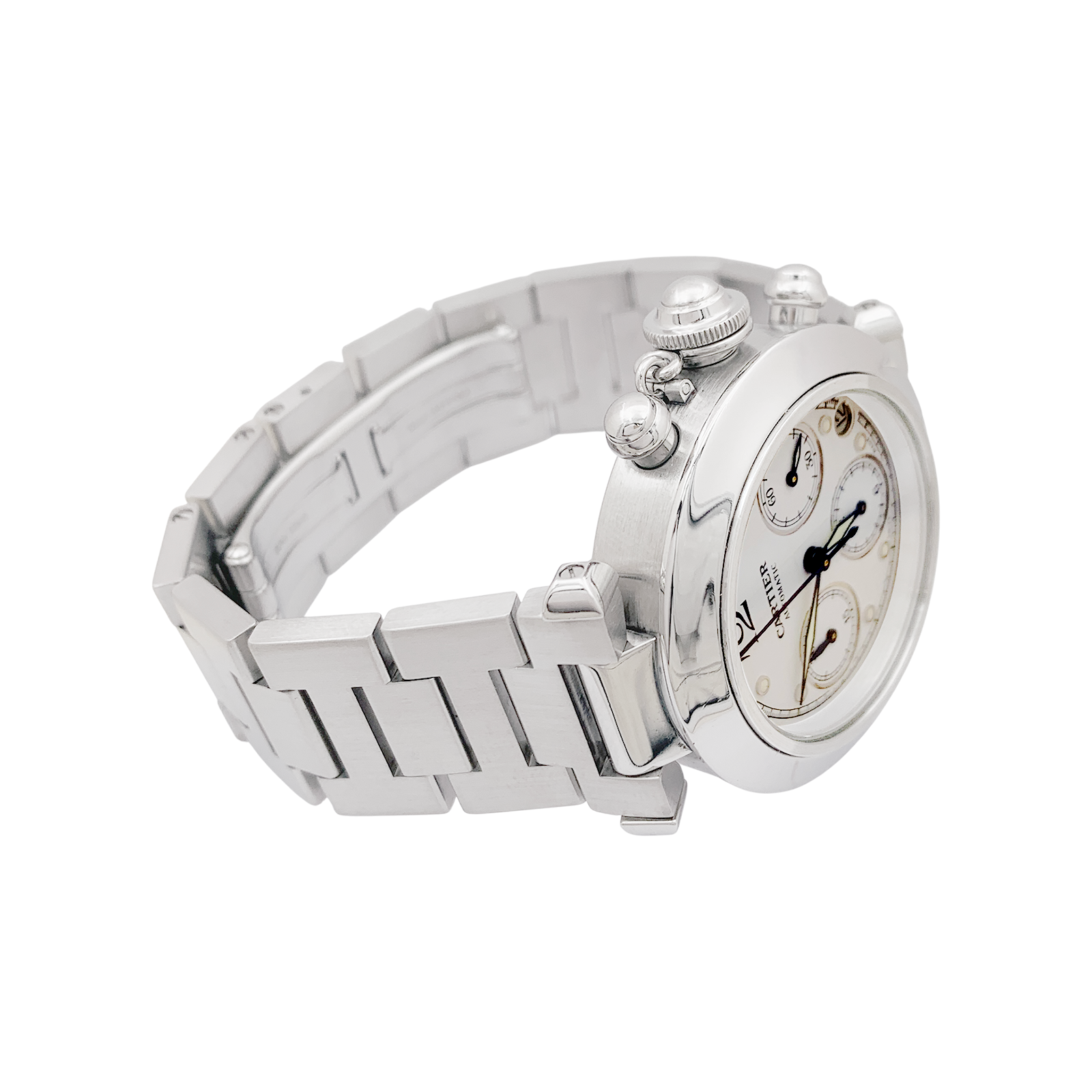 Cartier "Pasha" steel watch.