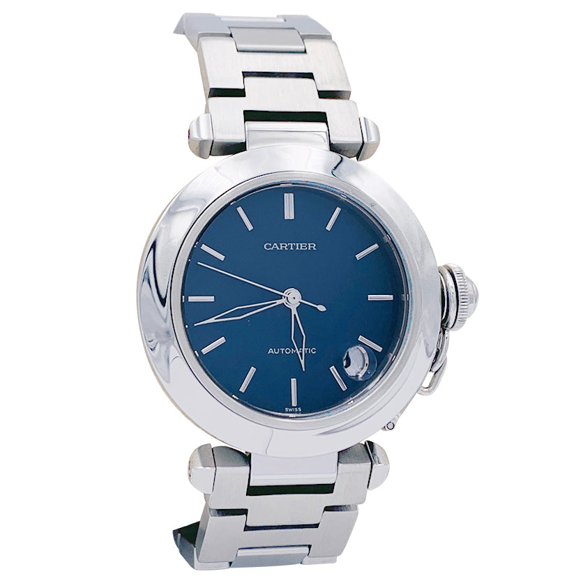 Cartier watch, "Pasha", in steel on steel.