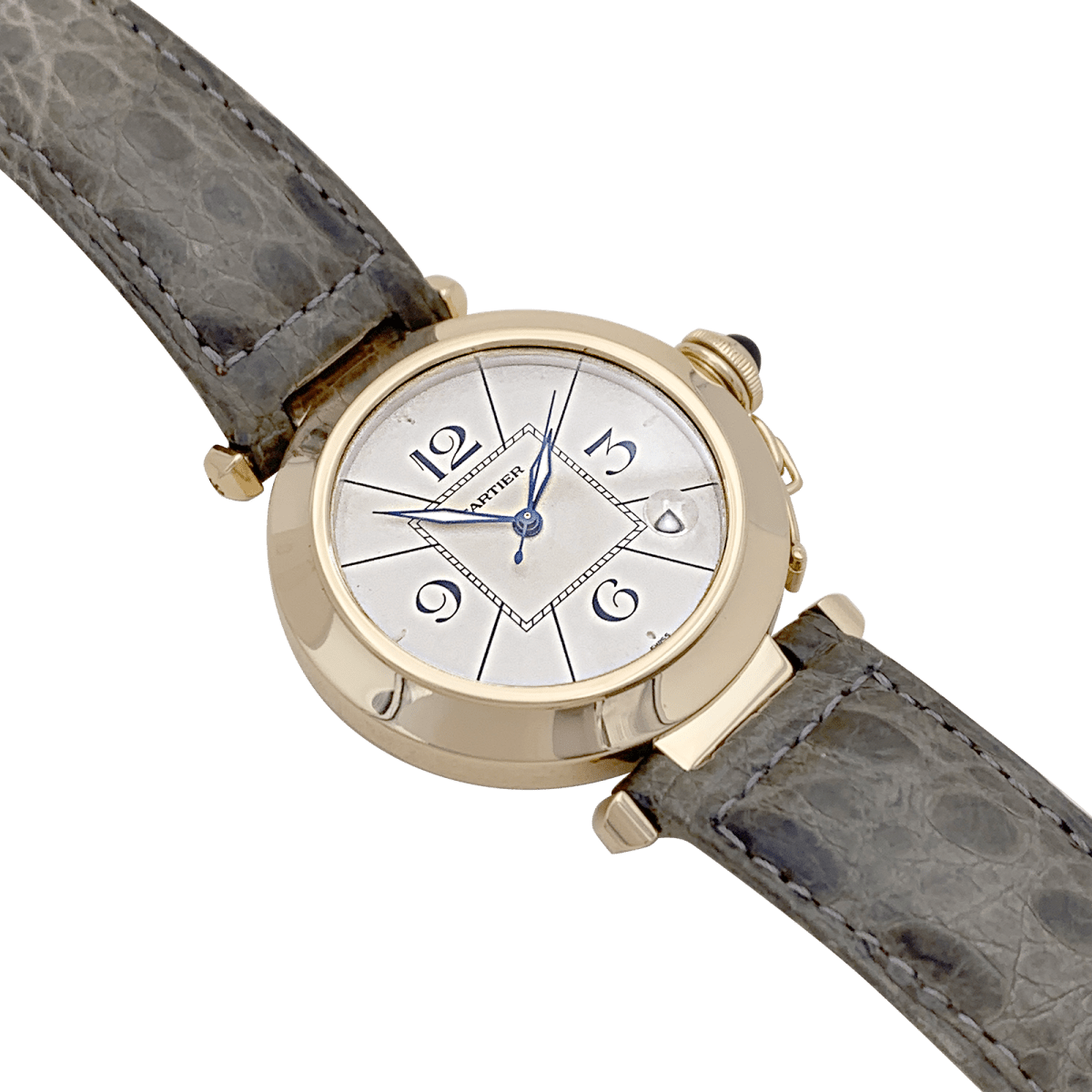 Montre Cartier "Pasha" or jaune, cuir. - Maison Eloe