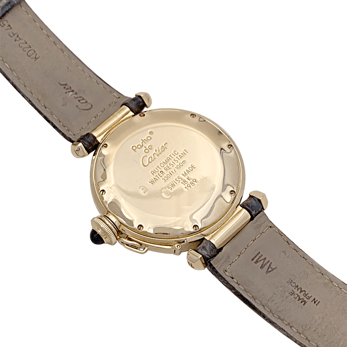 Montre Cartier "Pasha" or jaune, cuir. - Maison Eloe