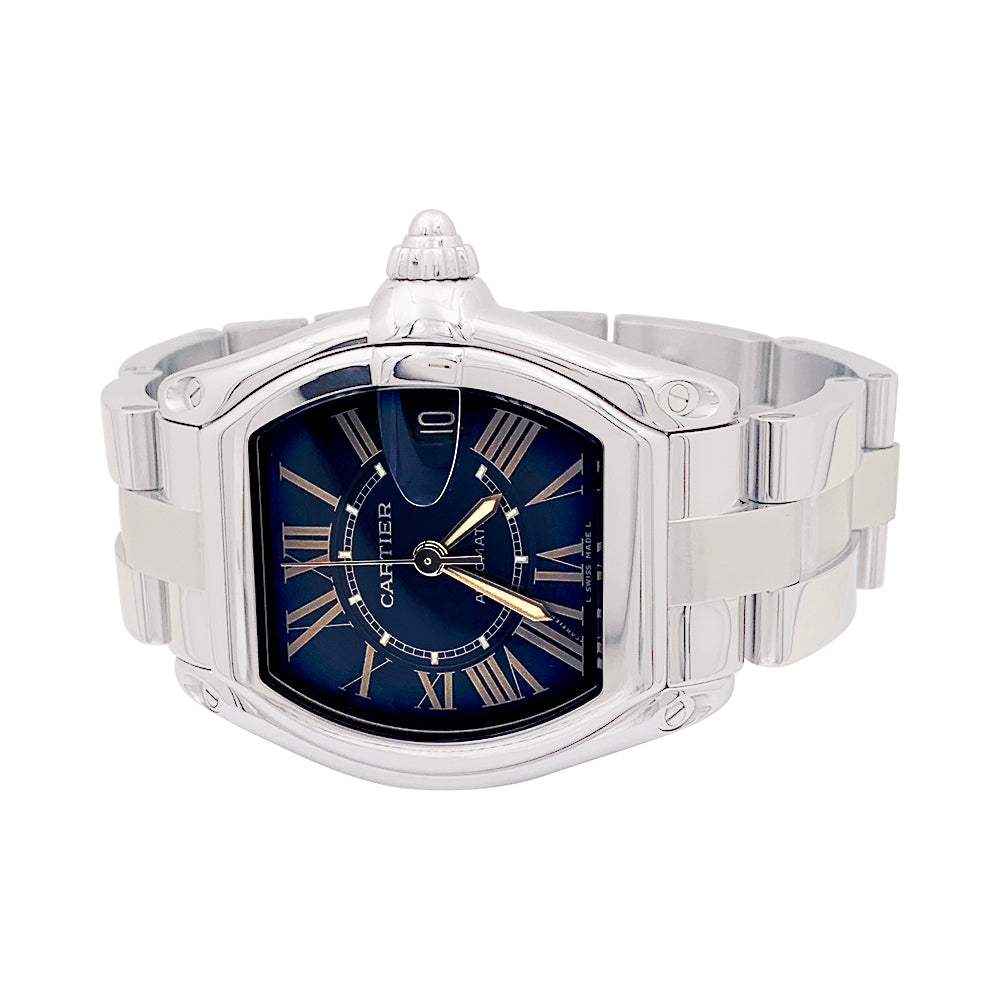 Cartier "Roadster" steel watch.