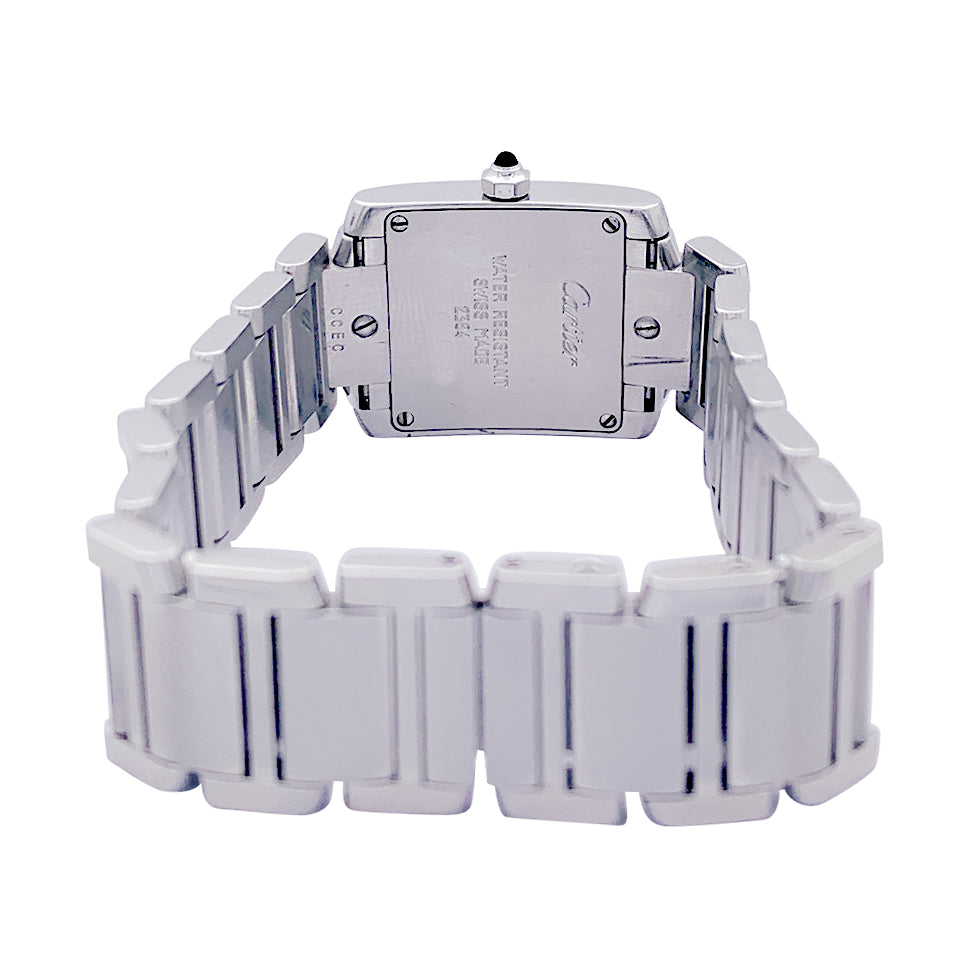 Cartier watch, "Tank Française", steel.