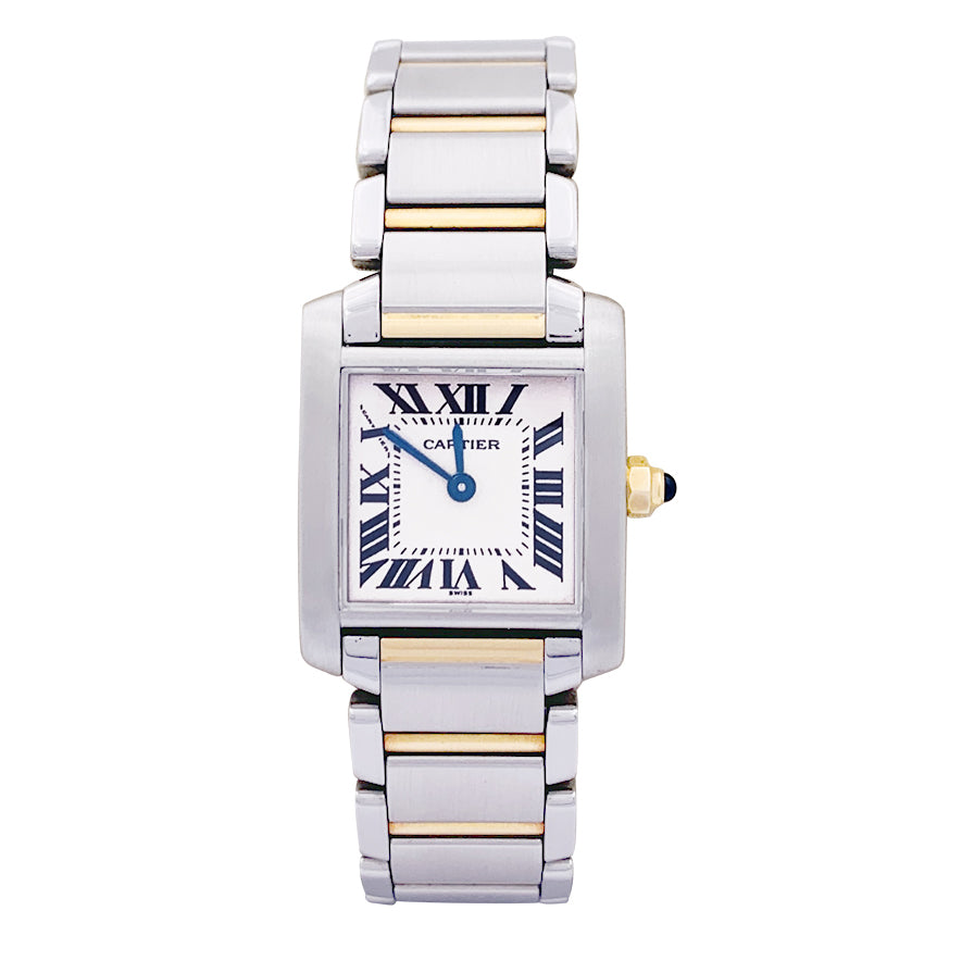 Cartier watch, "Tank Française", gold and steel.