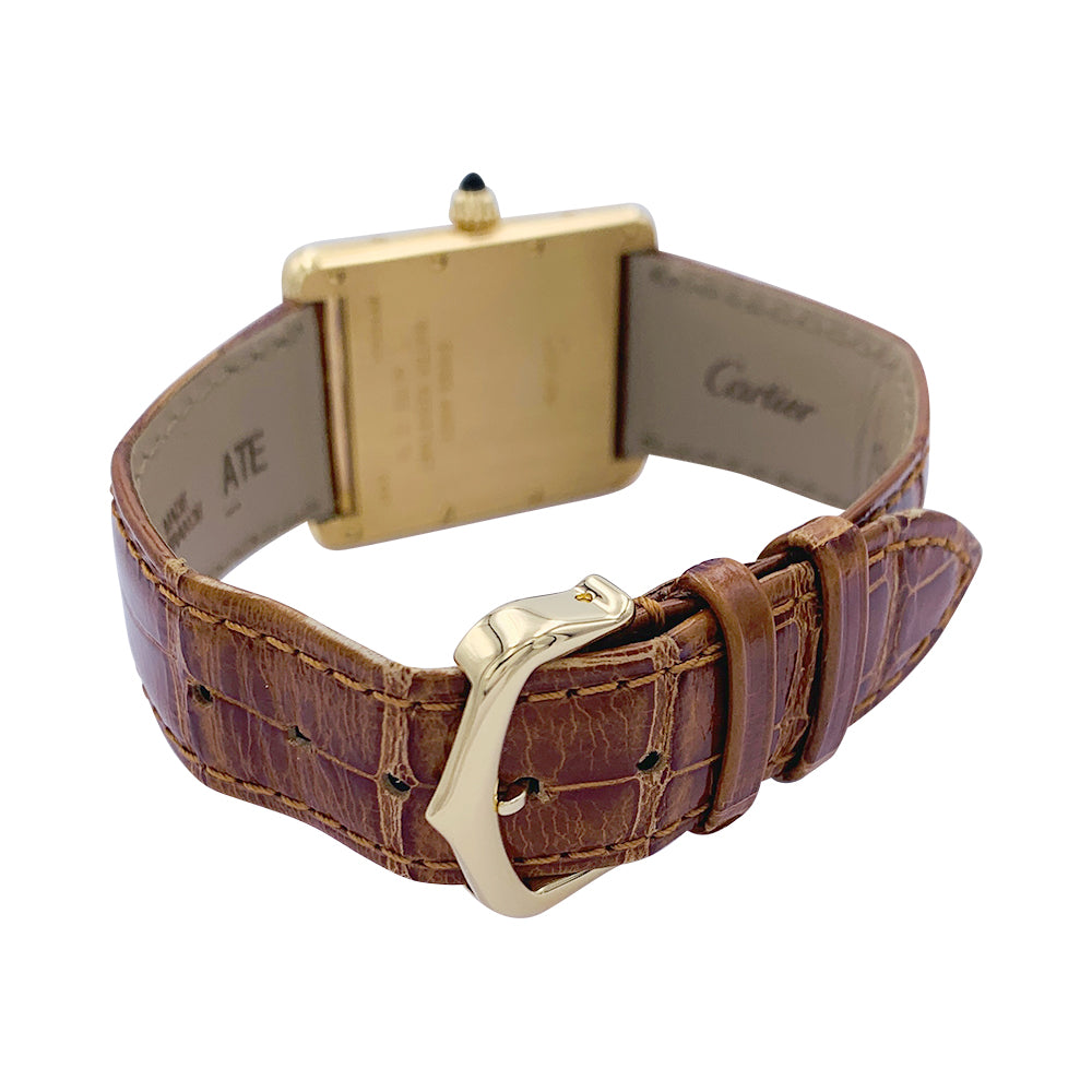 Cartier "Tank Louis Cartier" watch in yellow gold.