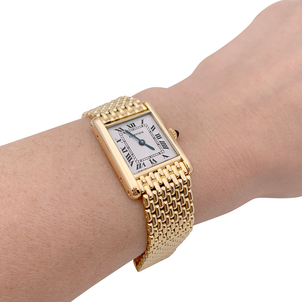Cartier watch, "Tank Louis Cartier", yellow gold.