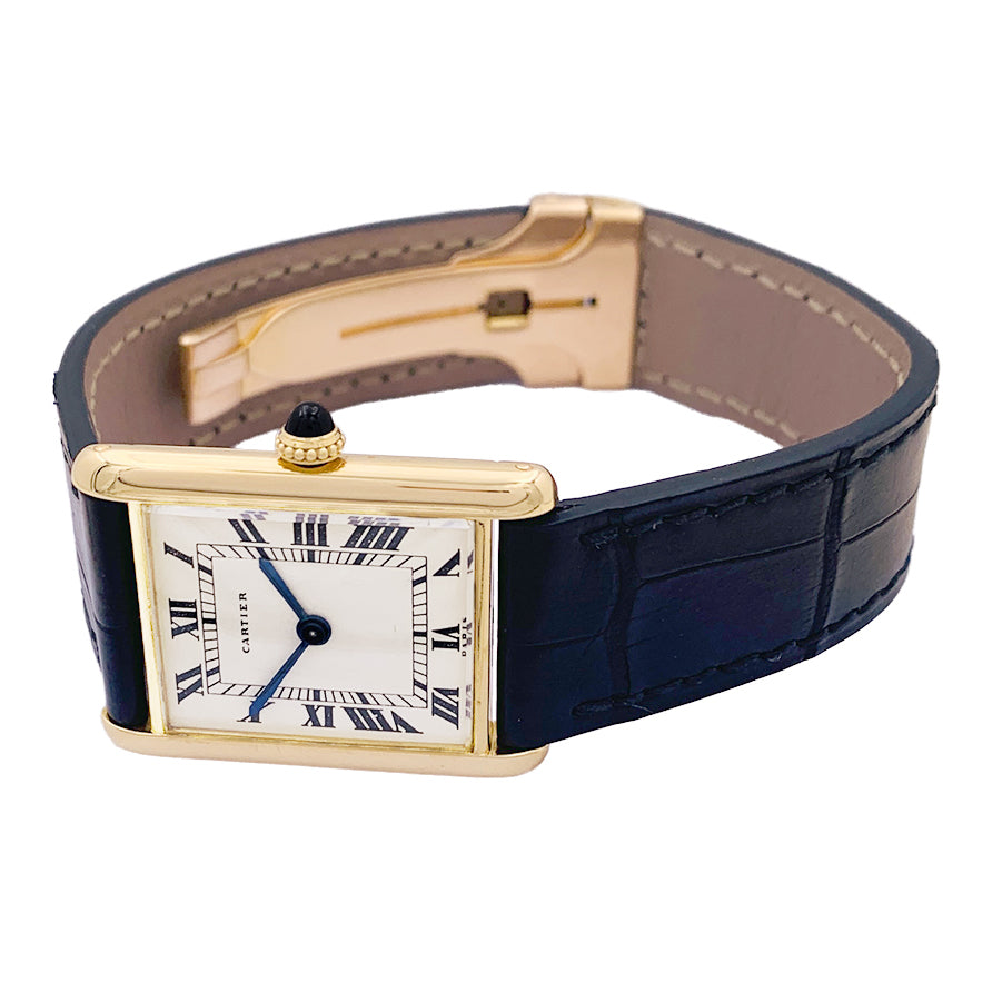 Cartier watch, "Tank Louis Cartier Extra Plate", yellow gold.