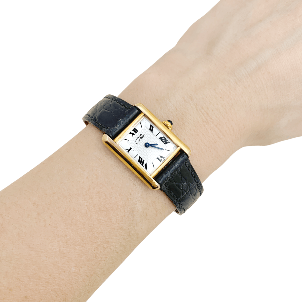 Montre Cartier "Tank Must" argent plaqué or. - Maison Eloe