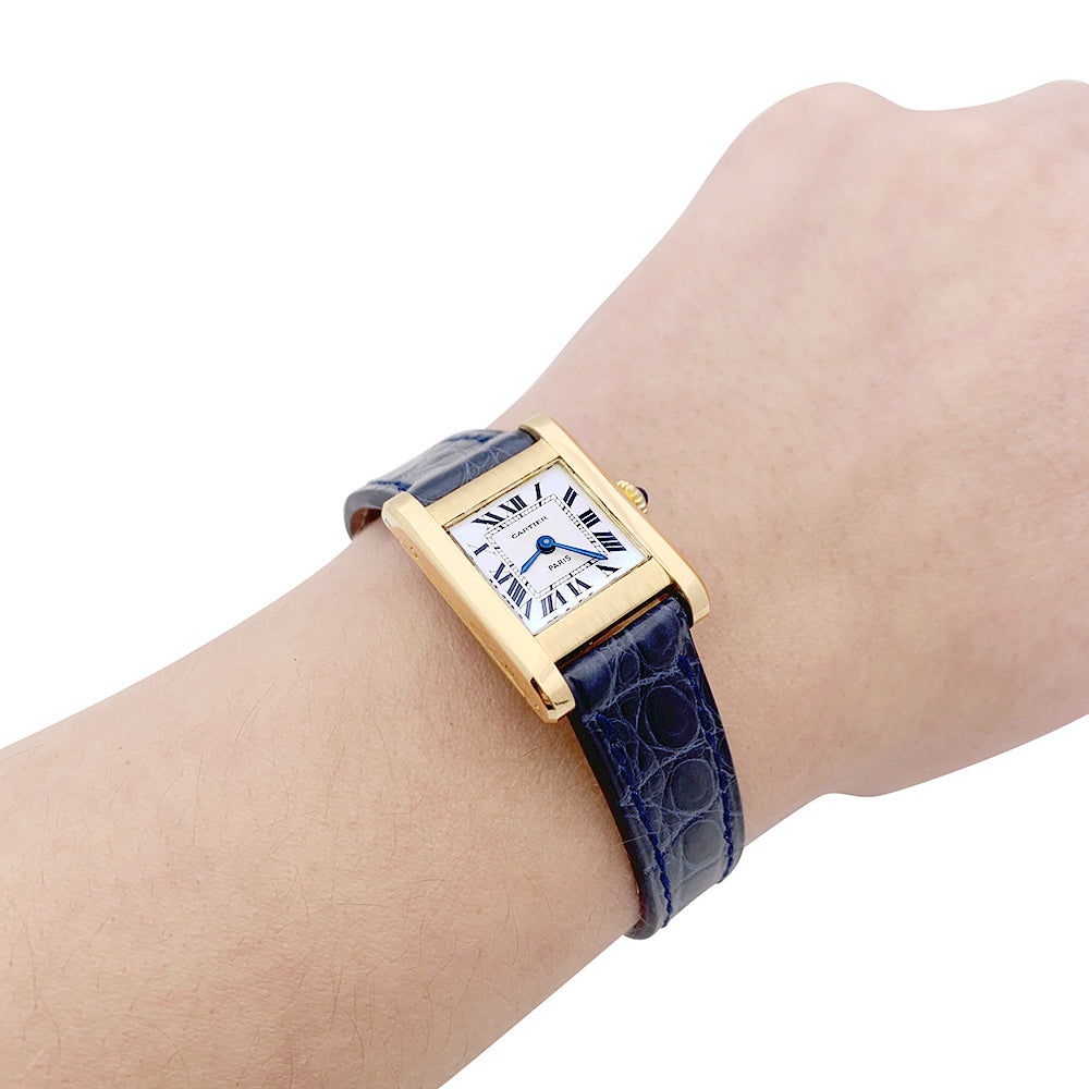 Cartier "Tank Normale" yellow gold watch.