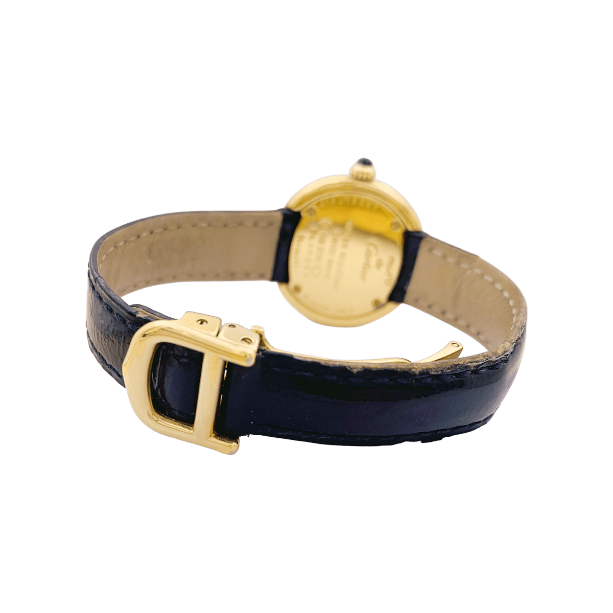 Montre Cartier, "Trinity Must", argent plaqué or, cuir. - Maison Eloe