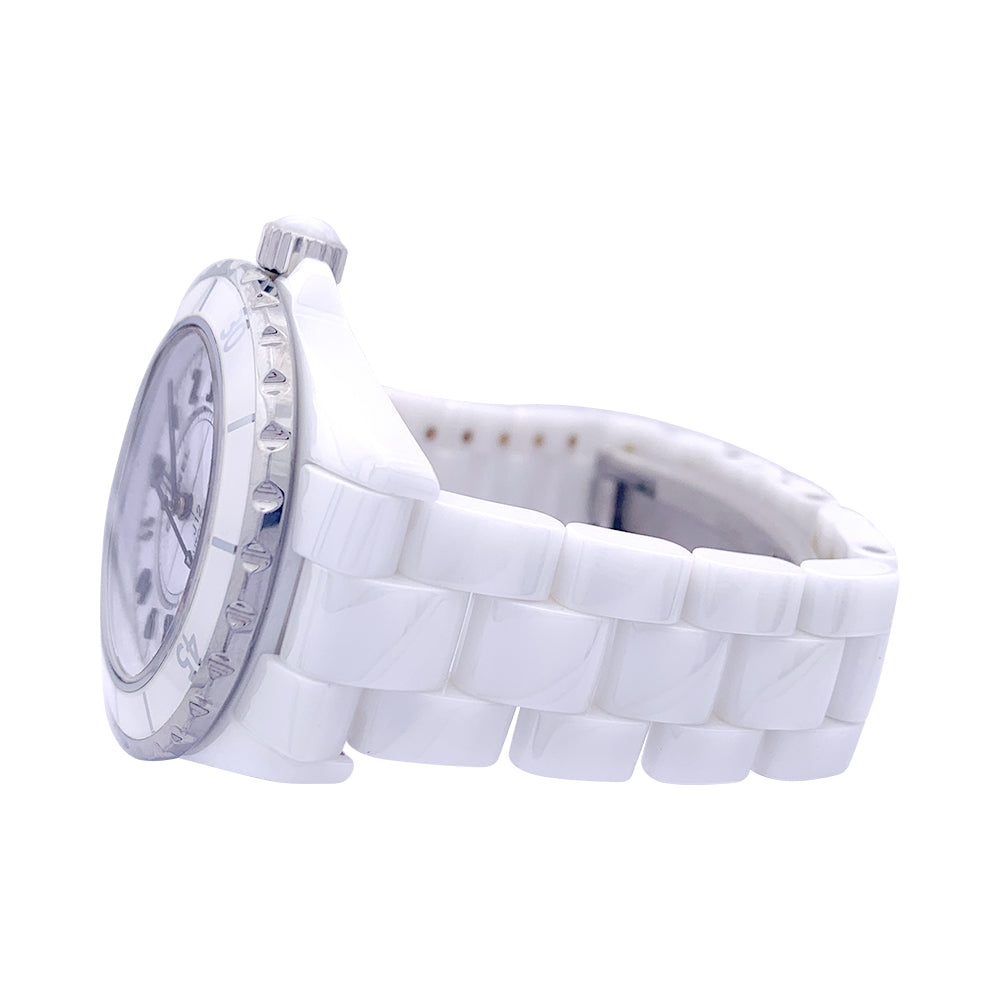 Chanel watch, "J12" white ceramic.
