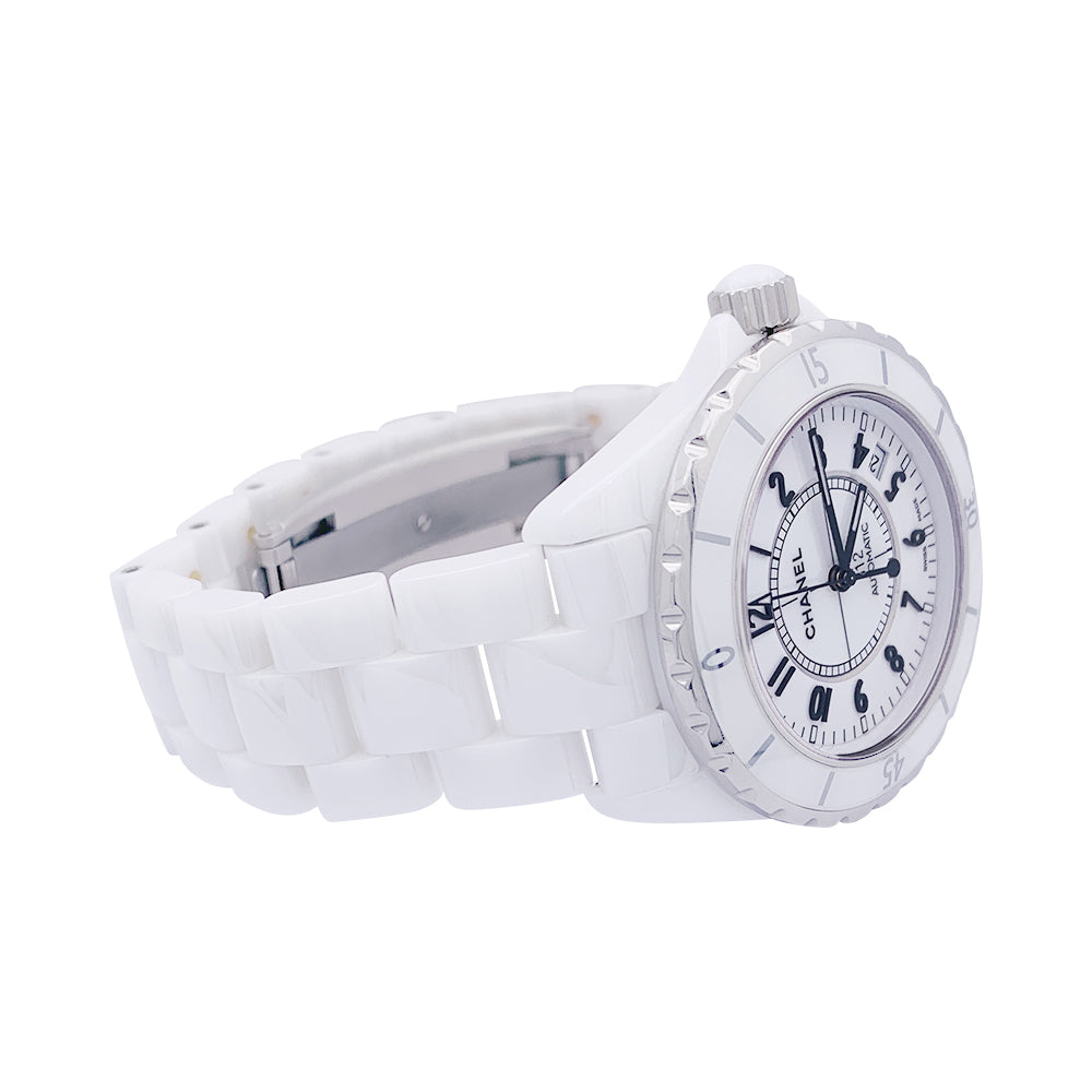 Chanel watch, "J12", white ceramic.