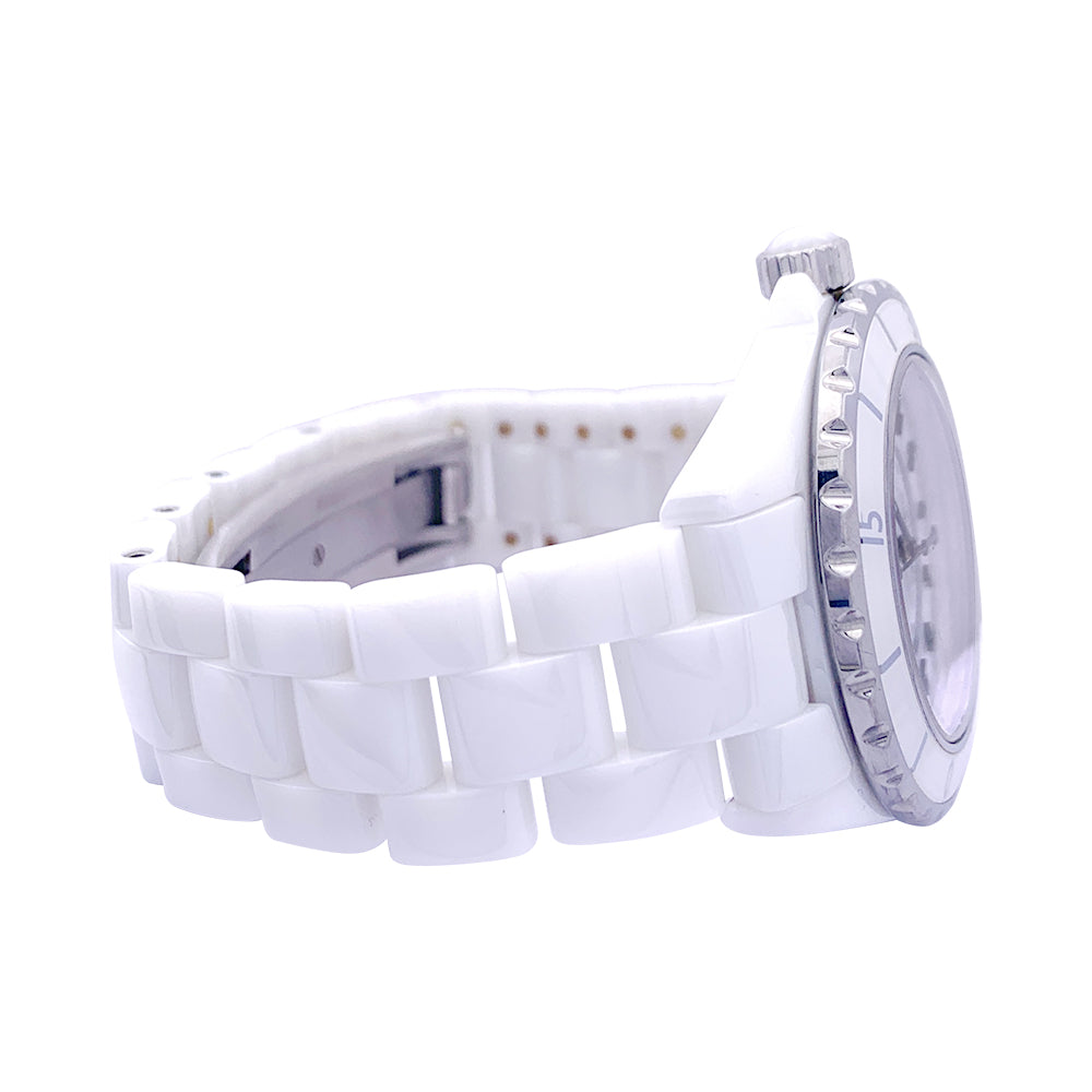 Chanel watch, "J12" white ceramic.