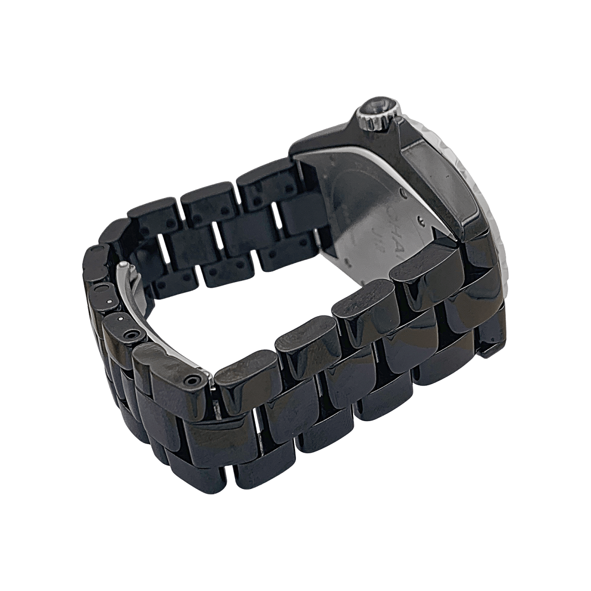 Montre Chanel, "J12", céramique noire, diamants. - Maison Eloe