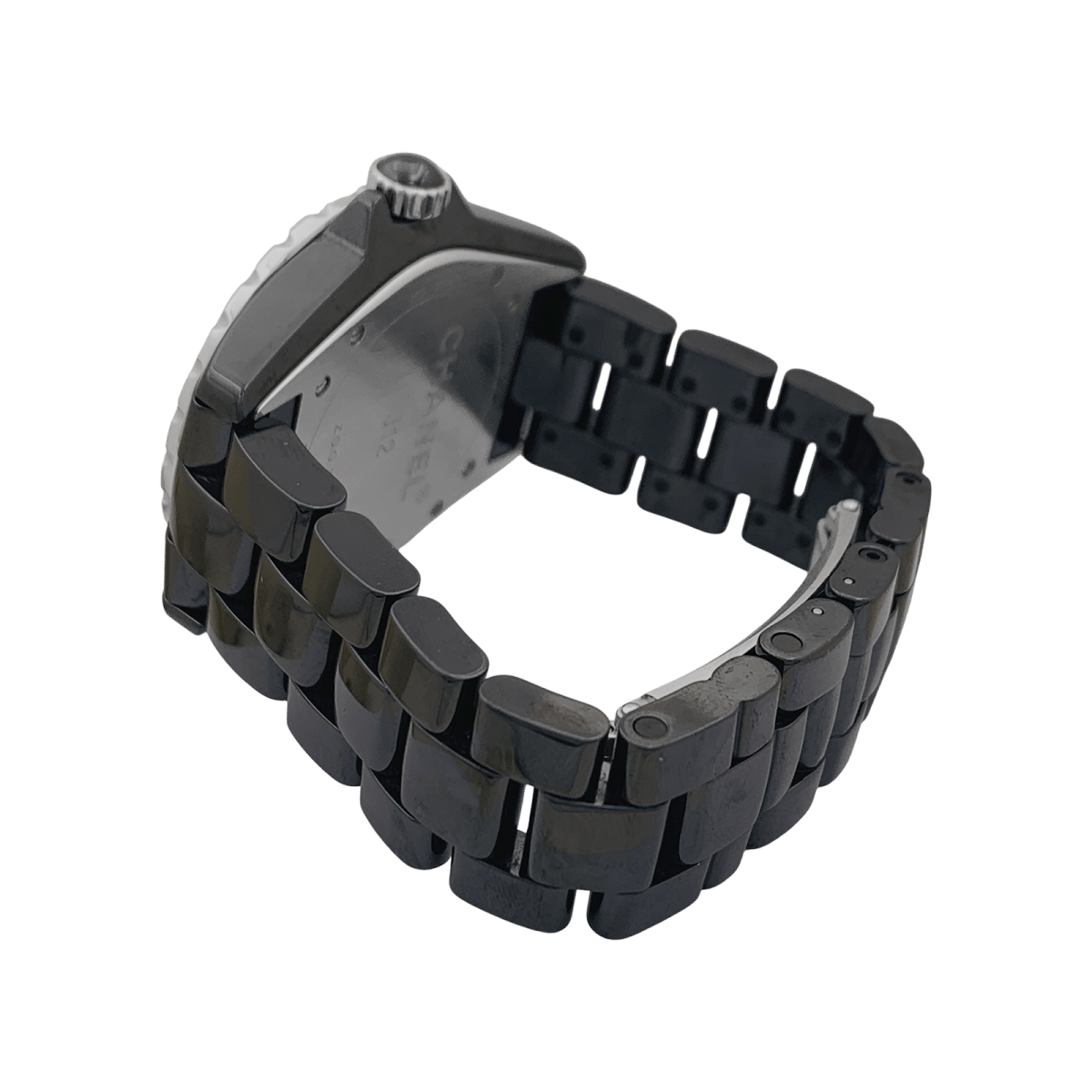 Montre Chanel, "J12", céramique noire, diamants. - Maison Eloe