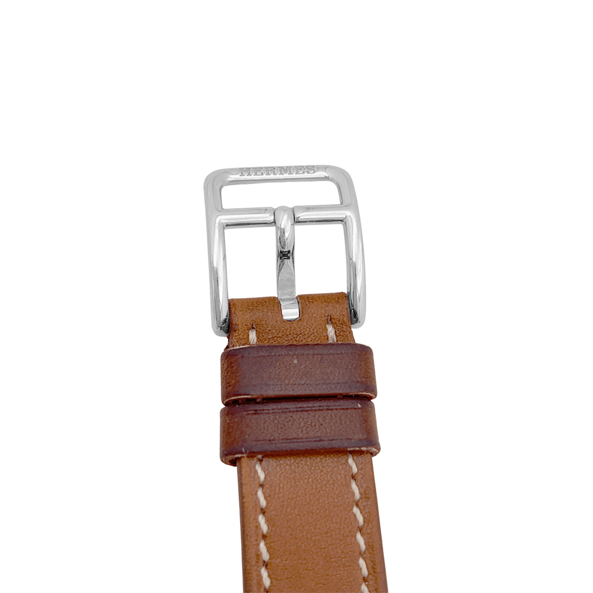 Montre Hermès, "Cape Cod", acier, cuir. quartz - Maison Eloe