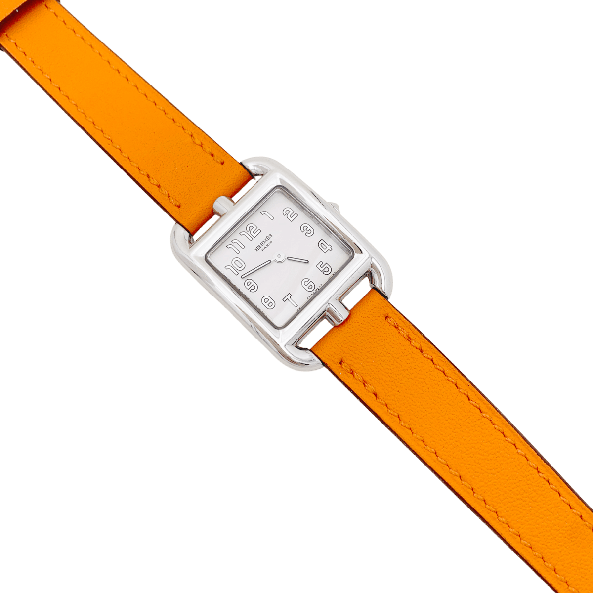 Montre Hermès, "Cape Cod", acier sur cuir. - Maison Eloe