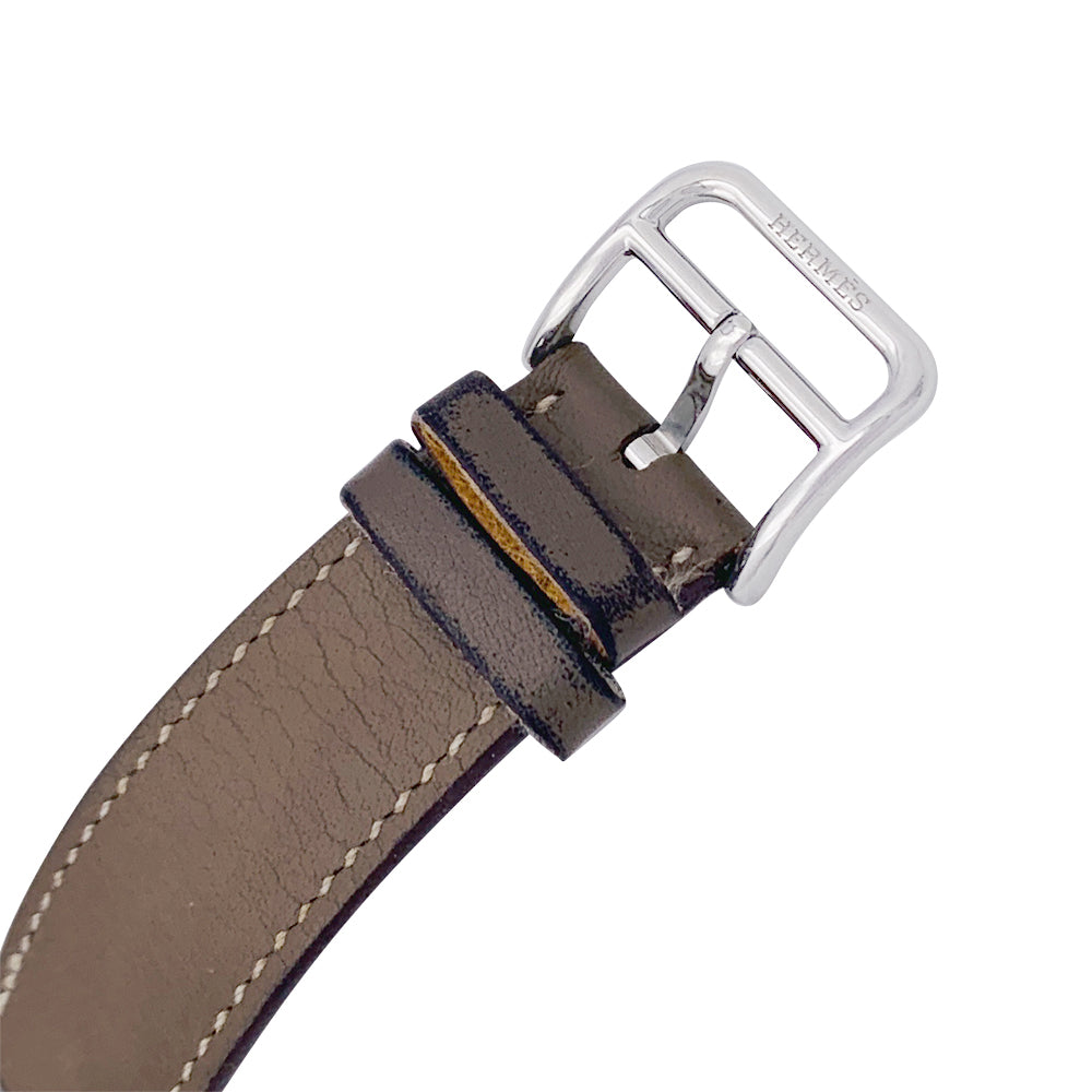Hermès watch, "Cape Cod", steel on leather.