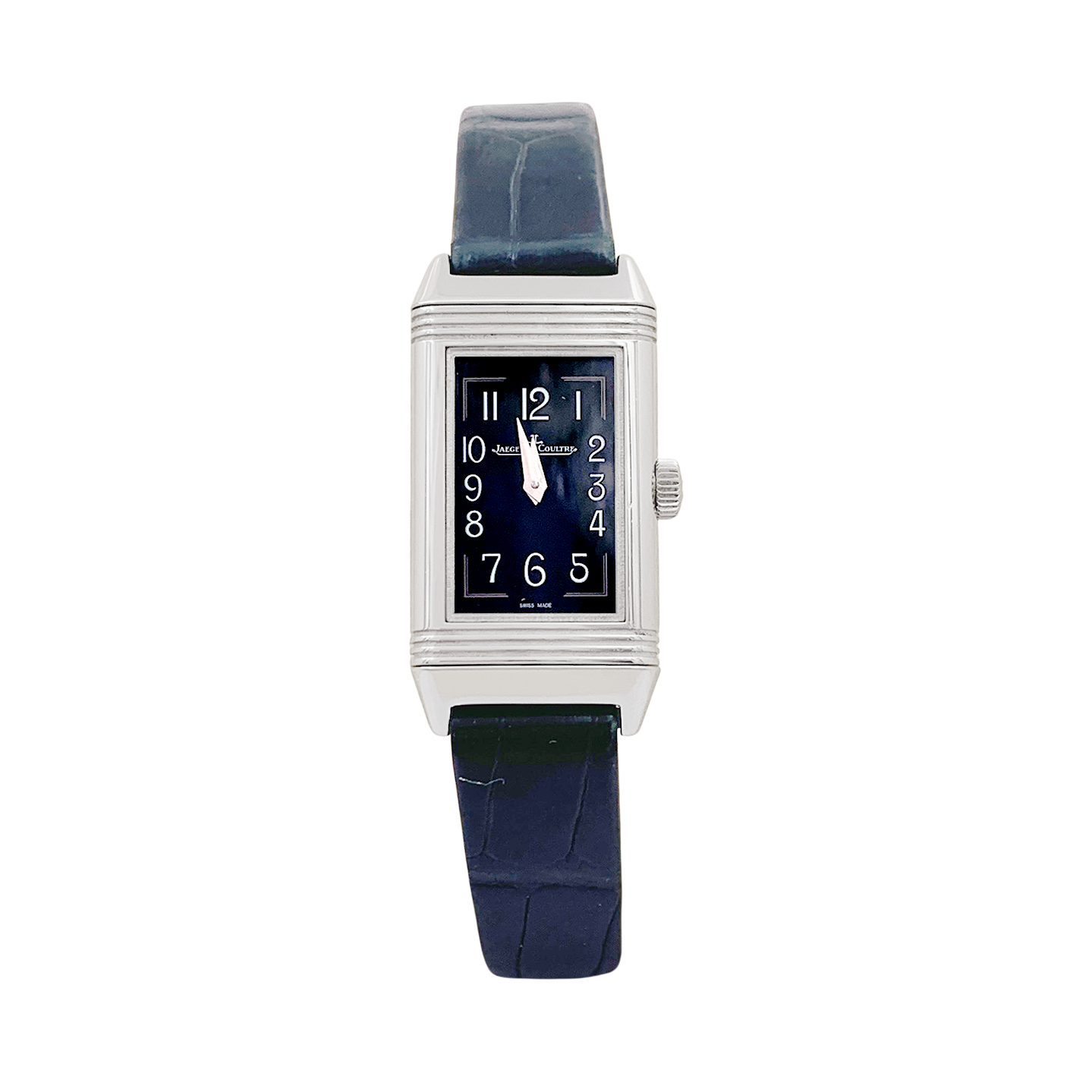 Montre Jaeger Lecoultre, "Reverso Classique", acier, cuir.