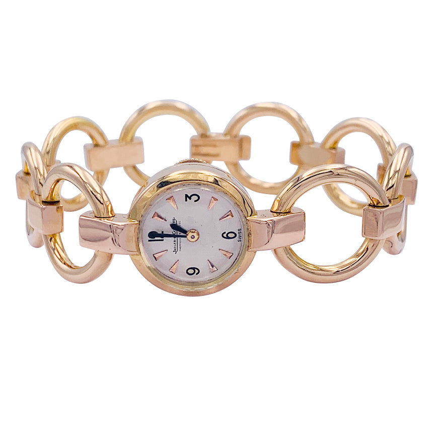 Montre Jaeger-Lecoultre or jaune et rose.