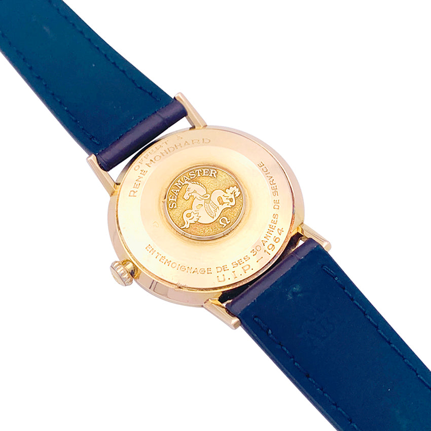 Omega watch, "Seamaster De Ville", rose gold, leather.